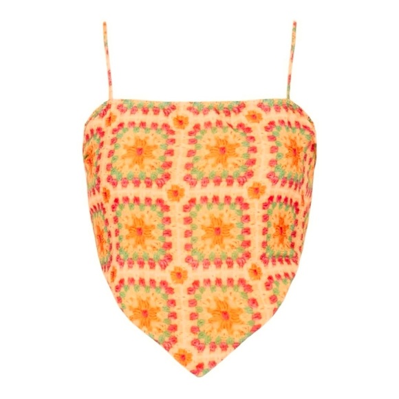 Slate & Willow Crop Top Scarf Hem Tie Back Adjustable Spaghetti Straps Large - Picture 5 of 11